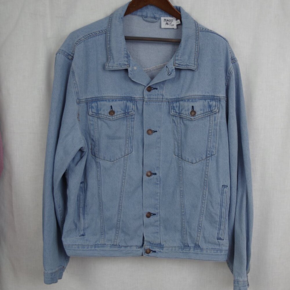 Princess Polly Lightwash 100% Cotton Jean Jacket Size L/XL